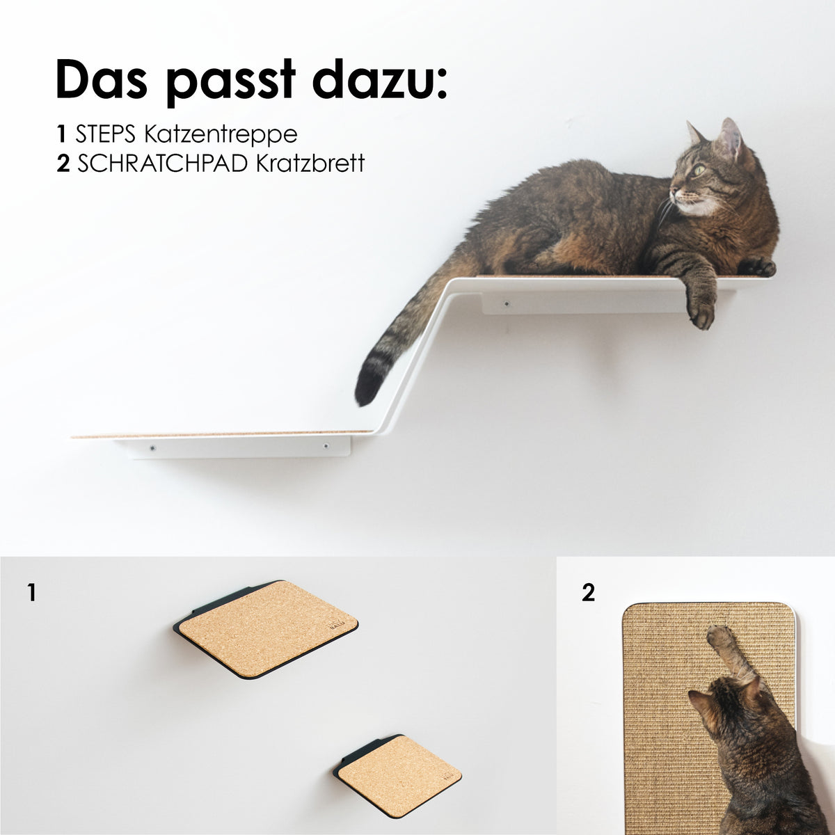 Design Katzen Kletter Wand mit Board