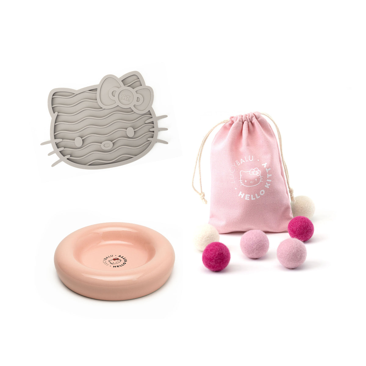 hello kitty katzenspielzeug set rose taupe